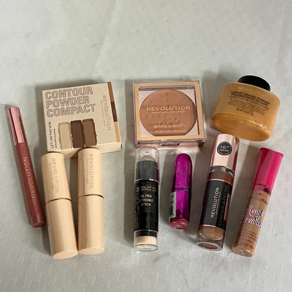 Revolution Makeup Contour Concealer, Highlighter, Lipsticks Set Of 10 Makeup Set